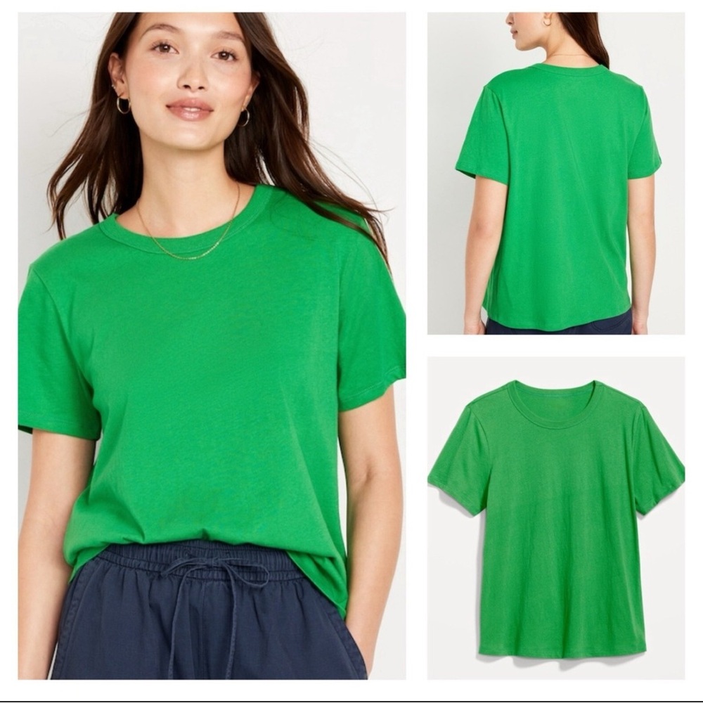 NWT Old Navy EveryWear Crew Neck T-Shirt Kelly Green Mangrove Women’s Large